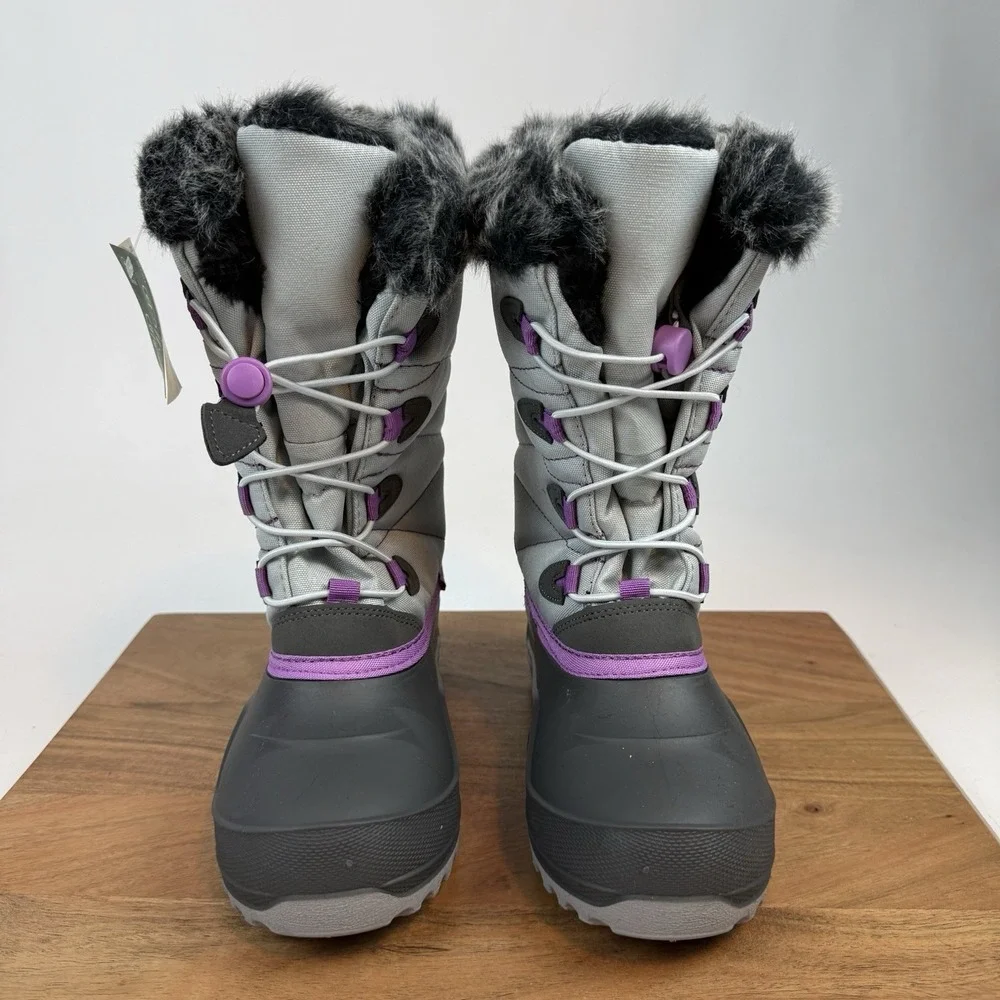 New Kids Kamik Snow Angel Gray Waterproof Insulated Snow Winter Boots Size 4 Y‎